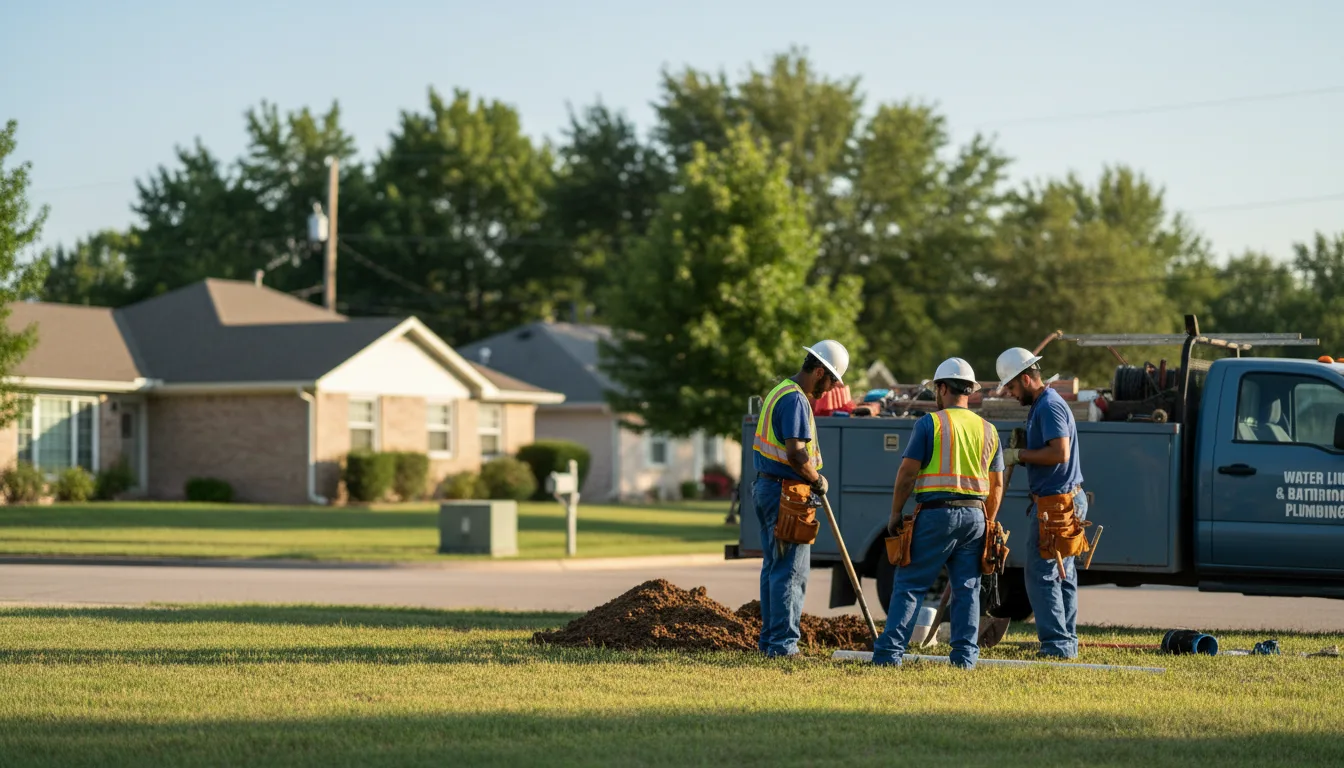 Residential water line and bathroom plumbing service in Sidney, AR